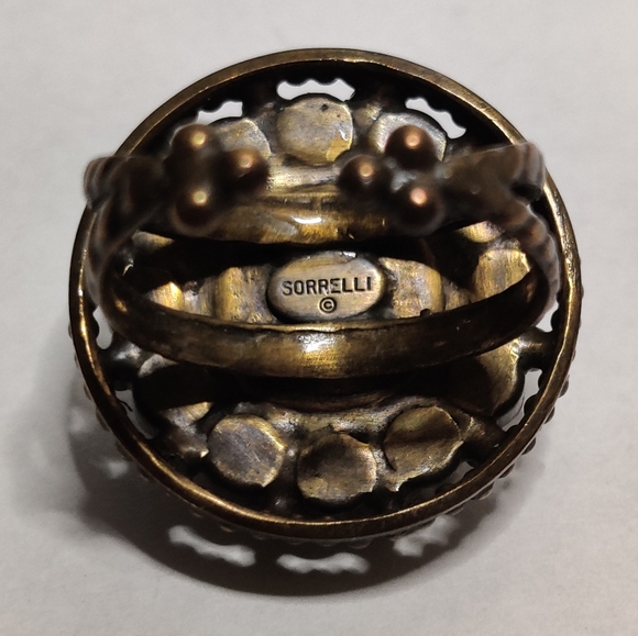 Designer Sorrelli Blue Rivoli Crystal Adjustable Ring - Picture 13 of 16